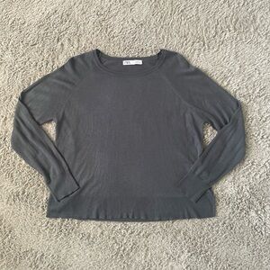 Zara Womens Pullover Crew Neck Long Sleeve Dark Gray Sweater Size M Lightweight